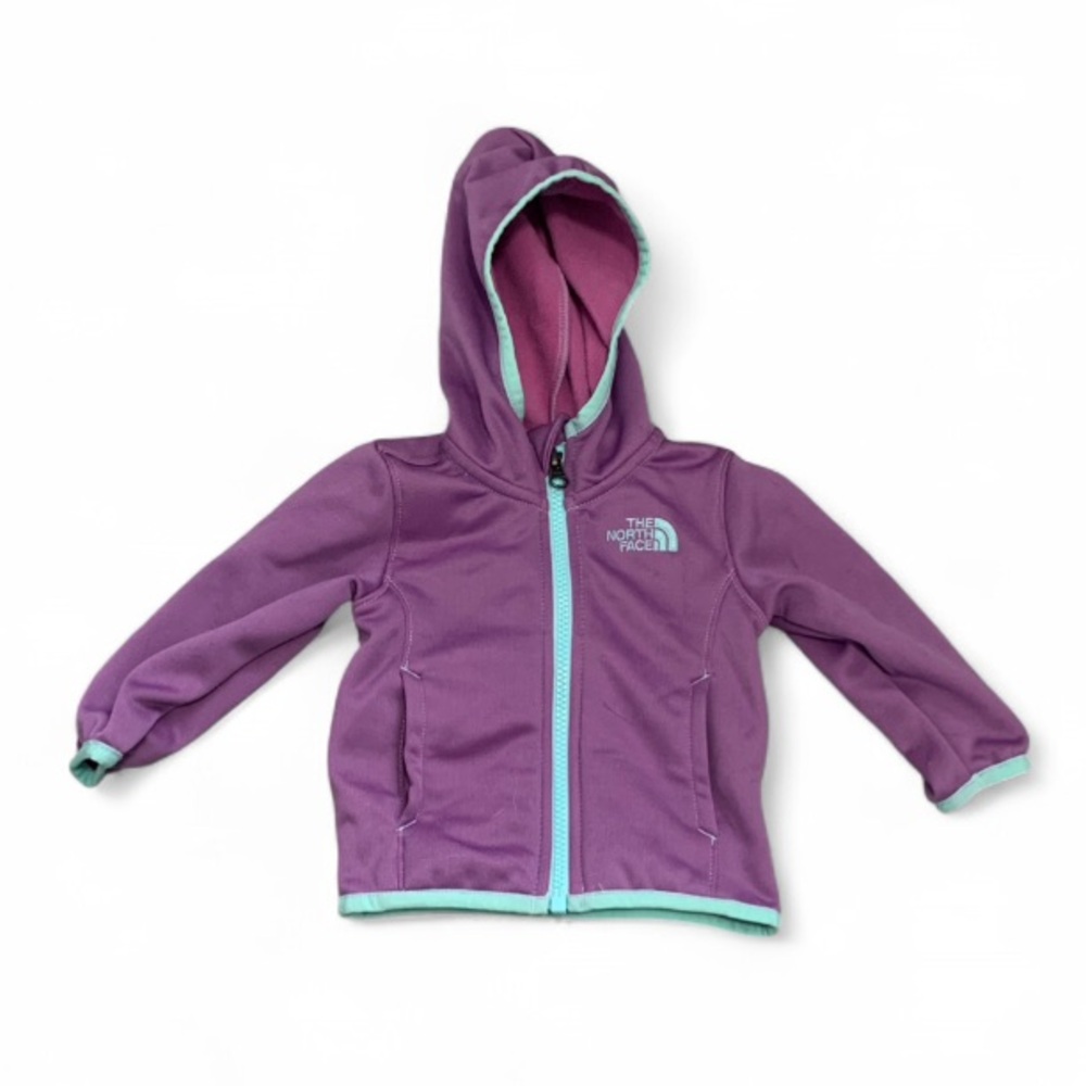 The North Face Purple Aqua Trim Zip Up Infant Hoodie
